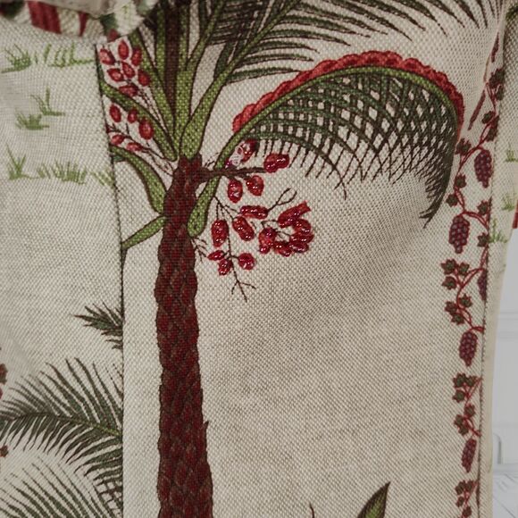 Vintage 90s Elephant Tapestry Print Midi Dress Size 8 Beaded Cotton India - Picture 13 of 16